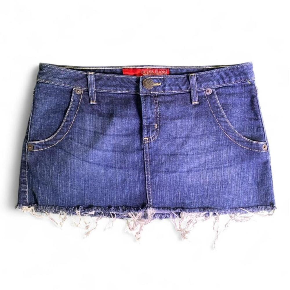 Vintage Y2K Guess denim micro mini skirt size 30